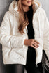Casual Solid Quilted Hooded Zip Up Puffer Jacket