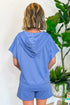 Casual Solid Short Sleeve Zip Front Hoodie Short Sets
