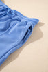 Casual Solid Short Sleeve Zip Front Hoodie Short Sets