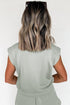 Casual Solid Sleeveless Quarter Zip Drawstring Short Set