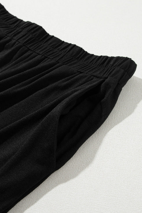 Casual Solid T Shirt Wide Leg Pant Set