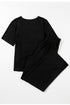 Casual Solid T Shirt Wide Leg Pant Set