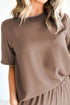 Casual Solid T Shirt Wide Leg Pant Set
