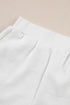 Casual Solid Textured Cropped Hoodie Two Piece Short Set