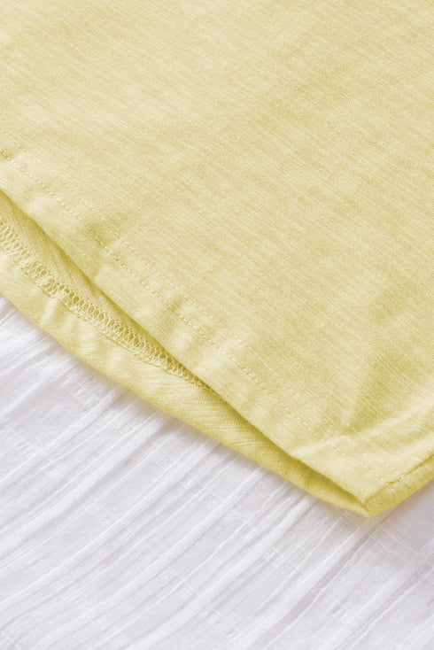 Casual Solid V Neck Butterfly Sleeve Tee