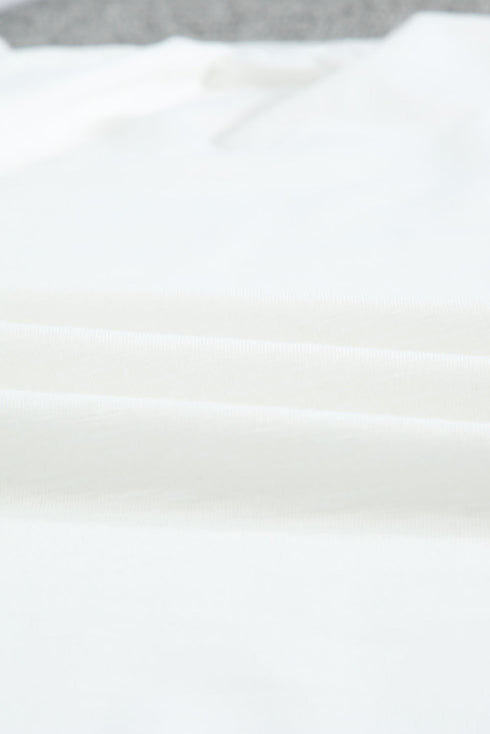 Casual Solid V Neck Butterfly Sleeve Tee