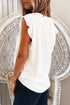 Casual Solid V Neck Butterfly Sleeve Tee