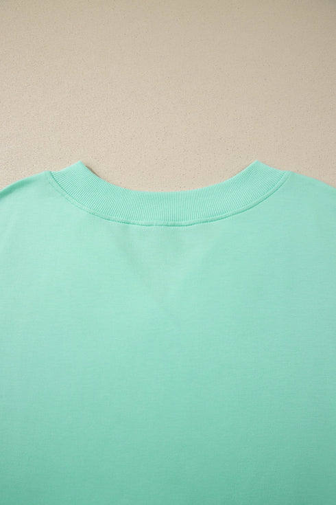 Casual Solid V Neck Tee And Drawstring Pants Loungewear