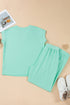 Casual Solid V Neck Tee And Drawstring Pants Loungewear