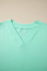 Casual Solid V Neck Tee And Drawstring Pants Loungewear