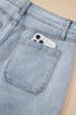 Casual Solid Washed High Rise Denim Shorts