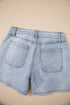Casual Solid Washed High Rise Denim Shorts