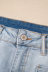 Casual Solid Washed High Rise Denim Shorts
