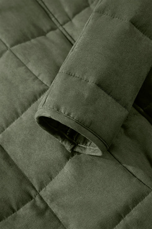 Casual Solid Zip Up Quilted Pocket Jacket