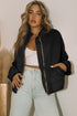 Casual Solid Zip Up Quilted Pocket Jacket