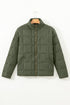 Casual Solid Zip Up Quilted Pocket Jacket