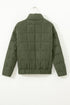 Casual Solid Zip Up Quilted Pocket Jacket