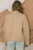 Casual Solid Zip Up Quilted Pocket Jacket
