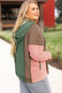 Casual Spliced Patchwork V Neck Pullover Hoodie
