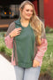 Casual Spliced Patchwork V Neck Pullover Hoodie