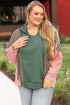 Casual Spliced Patchwork V Neck Pullover Hoodie