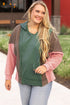 Casual Spliced Patchwork V Neck Pullover Hoodie