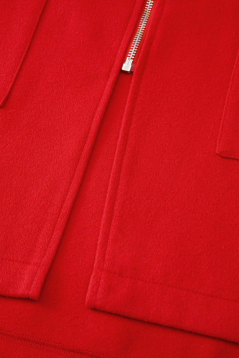 Casual Stretch Zip Up Hooded Coat