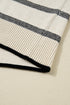 Casual Striped Drop Shoulder Wide Sleeve Crew Neck Sweater