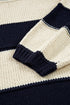 Casual Striped Geometric Paneled Drop Shoulder Sweater