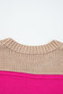 Casual Striped Geometric Paneled Drop Shoulder Sweater
