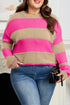 Casual Striped Geometric Paneled Drop Shoulder Sweater