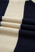 Casual Striped Geometric Paneled Drop Shoulder Sweater