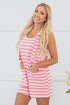 Casual Striped Knotted Strap Patch Pocket Romper