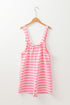 Casual Striped Knotted Strap Patch Pocket Romper