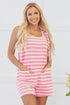 Casual Striped Knotted Strap Patch Pocket Romper