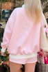 Casual Striped Oversized Mock Neck Matching Shorts Set
