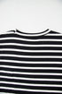 Casual Striped Print Short Sleeve Top And Short Sets