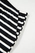 Casual Striped Print Short Sleeve Top And Short Sets