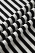 Casual Striped Print V Neck Detailed Trim Tee