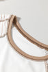 Casual Striped Raglan Sleeve Patchwork Pullover Top