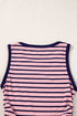 Casual Striped Ribbed Knit Contrast Trim Tank Top