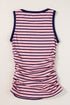 Casual Striped Ribbed Knit Contrast Trim Tank Top
