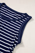 Casual Striped Ribbed Knit Contrast Trim Tank Top