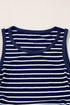 Casual Striped Ribbed Knit Contrast Trim Tank Top