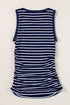 Casual Striped Ribbed Knit Contrast Trim Tank Top