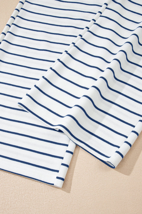 Casual Striped Wide Leg Two Piece Pant Sets