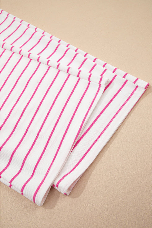 Casual Striped Wide Leg Two Piece Pant Sets