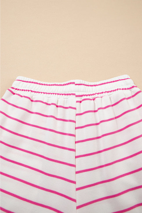 Casual Striped Wide Leg Two Piece Pant Sets