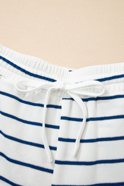 Casual Striped Wide Leg Two Piece Pant Sets