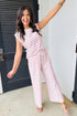 Casual Striped Wide Leg Two Piece Pant Sets